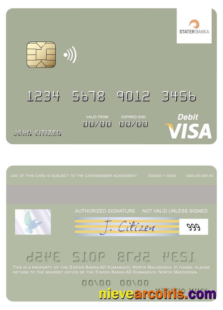 North Macedonia Stater Banka AD Kumanovo visa debit card